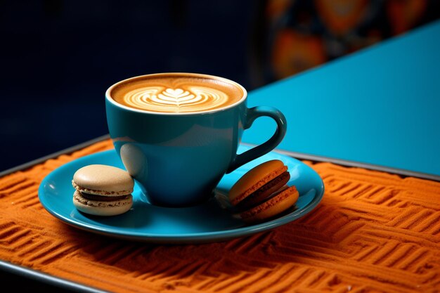 Foto elegança de café em close-up riqueza em bebida vibrante