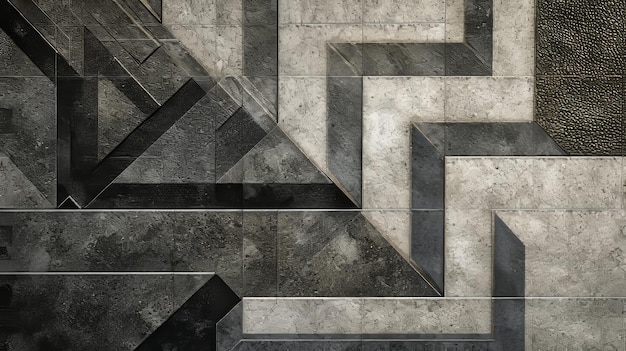 Elegança de concreto geométrico Design arquitetônico abstrato