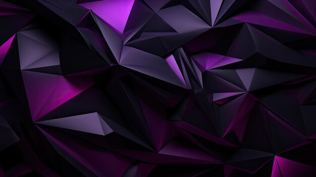 Elegança dinâmica Texturado preto e roxo 3D Abstract Background Generative AI