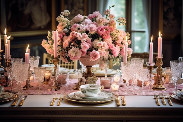Elegança em flor Decoração de mesa de casamento com flores