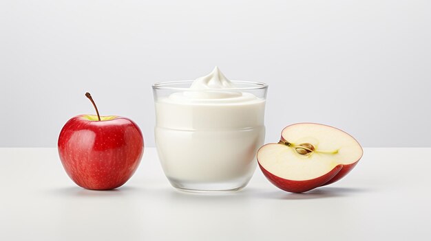 Foto elegança esculpida realista yoghurt branco e bagas antioxidantes