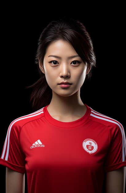 Foto elegança graciosa uma jogadora de futebol feminina na simplicidade clássica japonesa