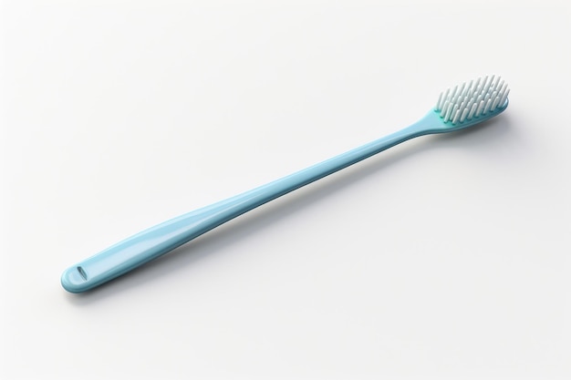 Elegança incorporada Uma escova de dentes azul caprichosa em uma tela branca limpa Em fundo branco ou PNG transparente