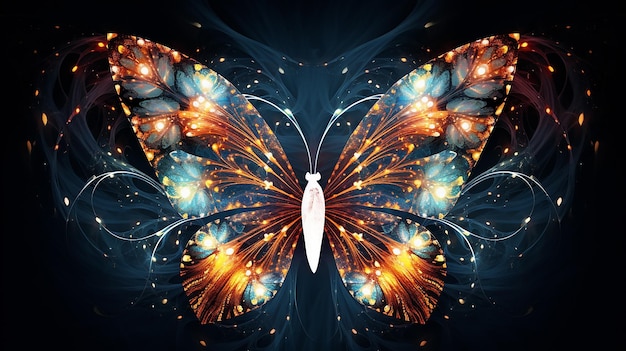 Elegança intrincada Mostra de borboletas multicoloridas