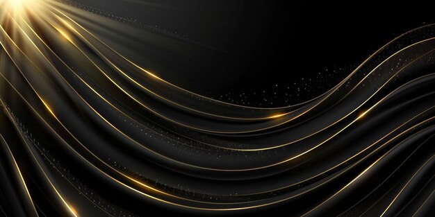 Elegança opulenta sofisticada fundo de luxo preto adornado com elementos de linha dourada sofisticação premium