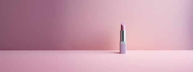 Elegança sofisticada Fotografia de produto cativante de um batom minimalista em fundo rosa pastel