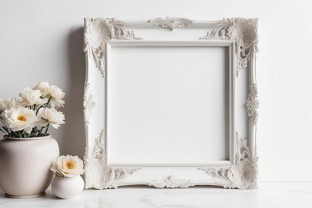 Elegance Victorian Frame Mockup em fundo branco