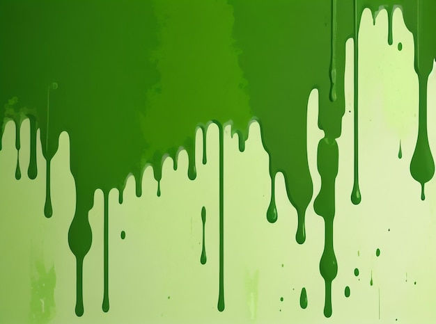 Foto elegancia artística pintura verde goteando sobre la textura de la pared