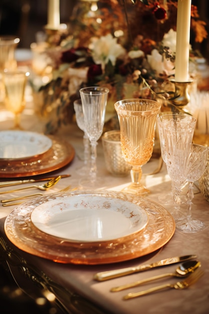 Elegancia de boda de otoño dorado