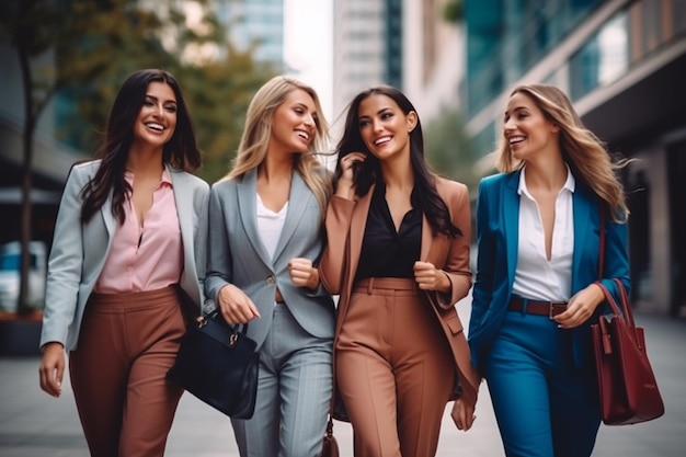 Foto la elegancia en colores vibrantes empodera a la mujer en los negocios