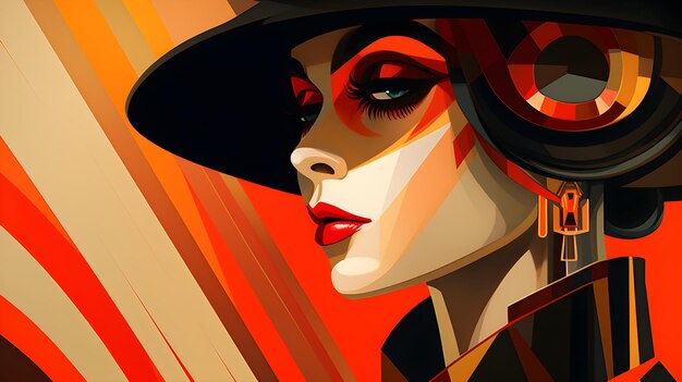 Foto elegancia contemporánea ilustraciones digitales que mezclan la estética art deco