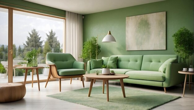 Foto elegancia contemporánea sala de estar moderna con una decoración interior elegante