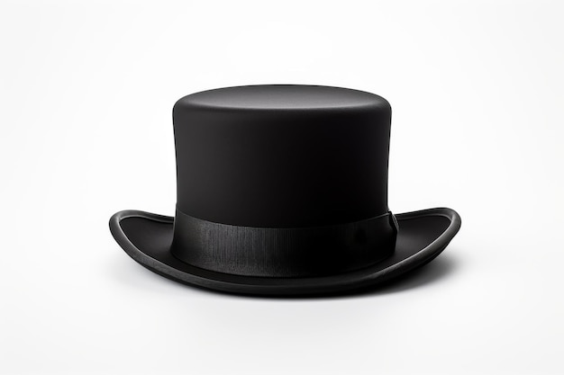 Foto elegancia coronado sombrero negro en blanco en una superficie blanca o clara png fondo transparente