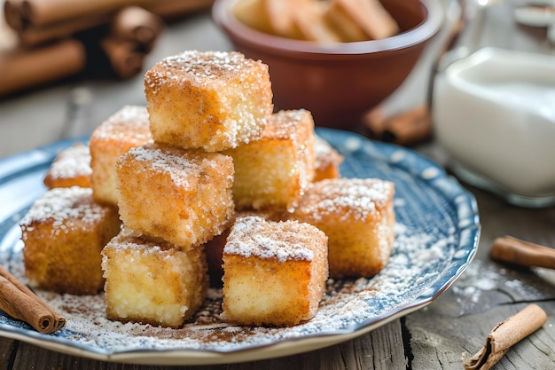 Elegancia crujiente Leche Frita Perfección de leche frita española