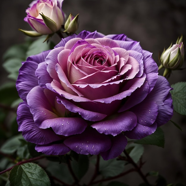 Elegância de flor rosa roxa em flor