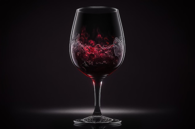 Elegância em copo de vinho tinto na escuridão abstrata