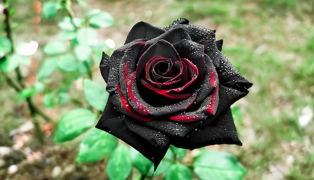 Elegancia enigmática Foto gratis de una rosa negra Abrace la belleza misteriosa de la rara floración de la naturaleza