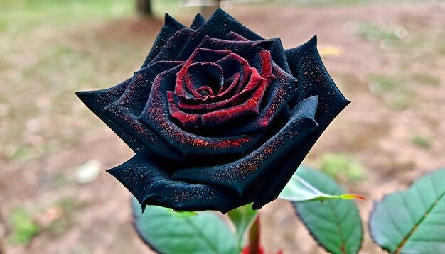 Elegancia enigmática Foto gratuita de una rosa negra Abraza la belleza misteriosa de la flor rara de la naturaleza