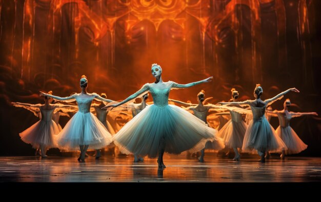 Elegancia en el espectáculo de danza en movimiento