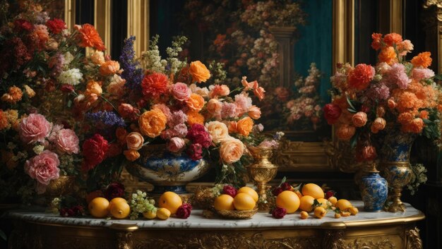 Elegância floral Composição barroca colorida de Jan van Huysum