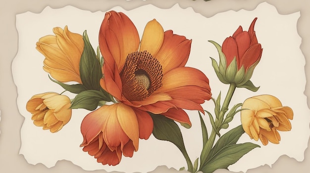 Elegancia floral Estilo de calcografía inspirado en Albrecht Durer