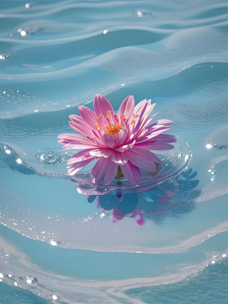 Elegancia Fluida Explorando la danza del agua Burbujas líquidas y flores