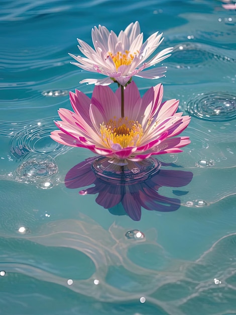 Elegancia Fluida Explorando la danza del agua Burbujas líquidas y flores