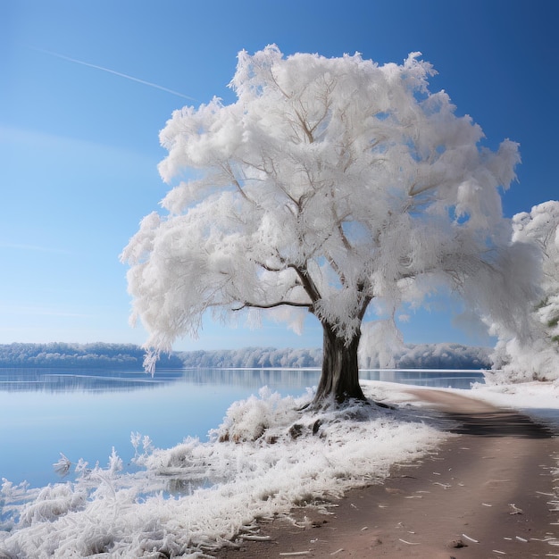 Elegância Fria Paisagem de Inverno Foto