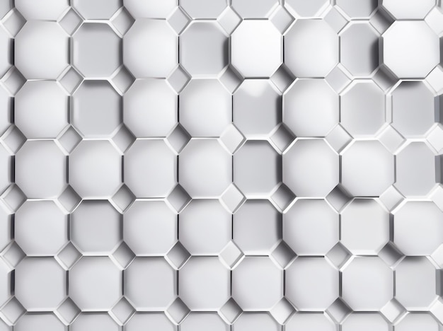Elegancia futurista 3D Mosaico de panal de miel sobre un fondo blanco