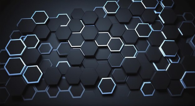 Elegancia hexagonal Fondo oscuro Abstracto Papel de pared hexágono