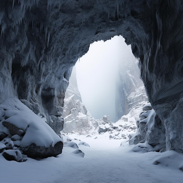 La elegancia invernal de la cueva Snowy Intricacies