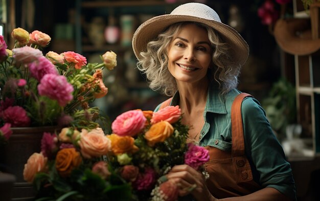 Foto la elegancia de la jardinería con las flores