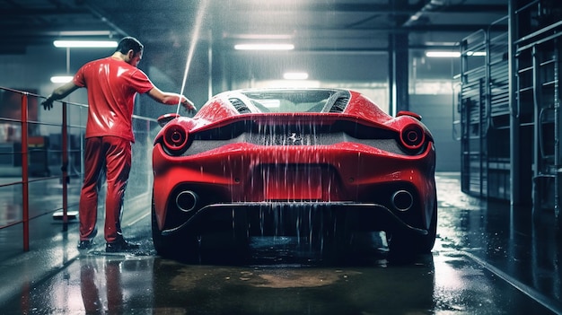 Foto elegancia lavado de coches espuma lavado de autos lavado de automóviles