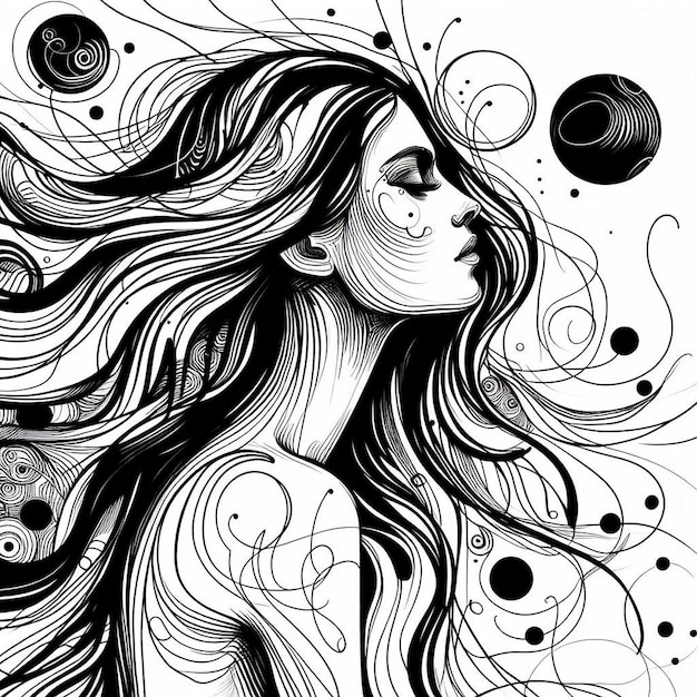 Elegancia en las líneas Un retrato de mujer