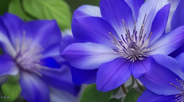 Elegancia de medianoche Fondo natural con clemátide azul oscuro creando una visión de belleza