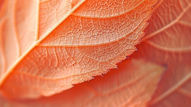 Foto elegancia de melocotón textura de hojas de melecotón de moda primer plano en macro abstracto