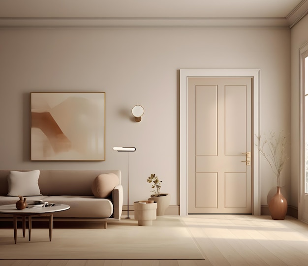 Elegancia minimalista Elegante habitación moderna con paleta de colores limitada hecha con ayuda de ai