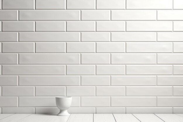 Elegancia minimalista Un fondo de azulejos blancos en la pared AR 32