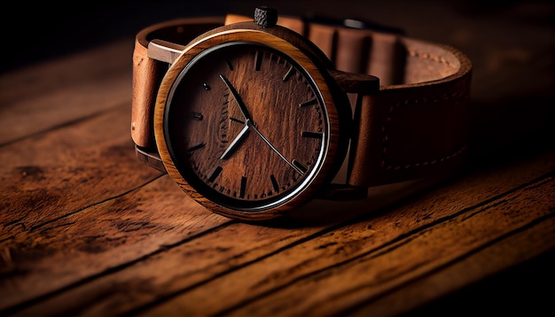 Elegancia de moda el primer plano de un reloj de lujo generado por AI