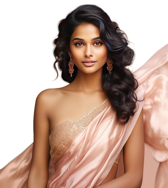 Elegancia en oro rosa con encantadora belleza india