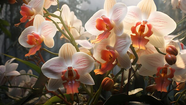 Foto la elegancia de las orquídeas en impresionantes detalles