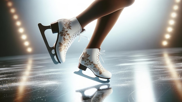 La elegancia de los patinadores reflejada en el frío hielo azul