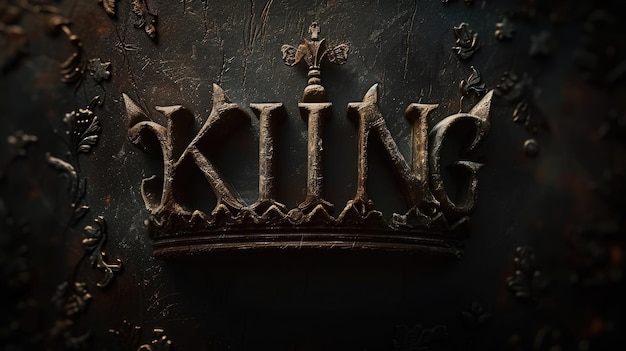 La elegancia real cautiva el logotipo el texto el diseño del rey simboliza la autoridad de la majestad