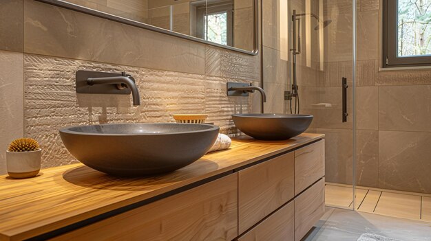 Elegancia refinada Dominar el arte del lujo moderno en el diseño minimalista del baño