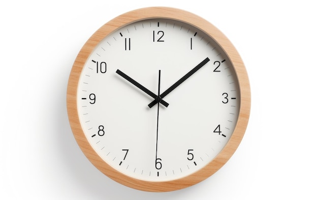 Elegancia reloj de diseño escandinavo nórdico en una superficie blanca o clara PNG trasfondo transparente