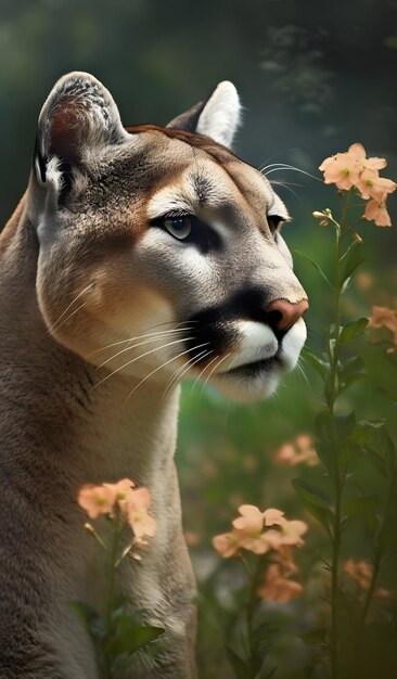 Elegancia salvaje retrato realista de un puma