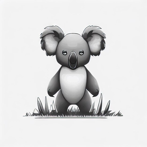 Elegancia en simplicidad Koala Monochrome Meadow IA generativa