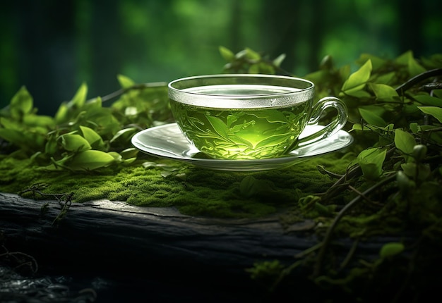 La elegancia del té verde calmante