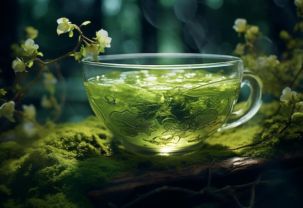 La elegancia del té verde calmante