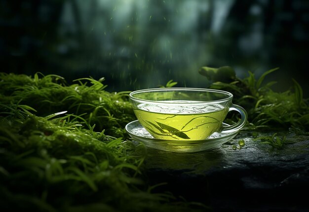 La elegancia del té verde calmante